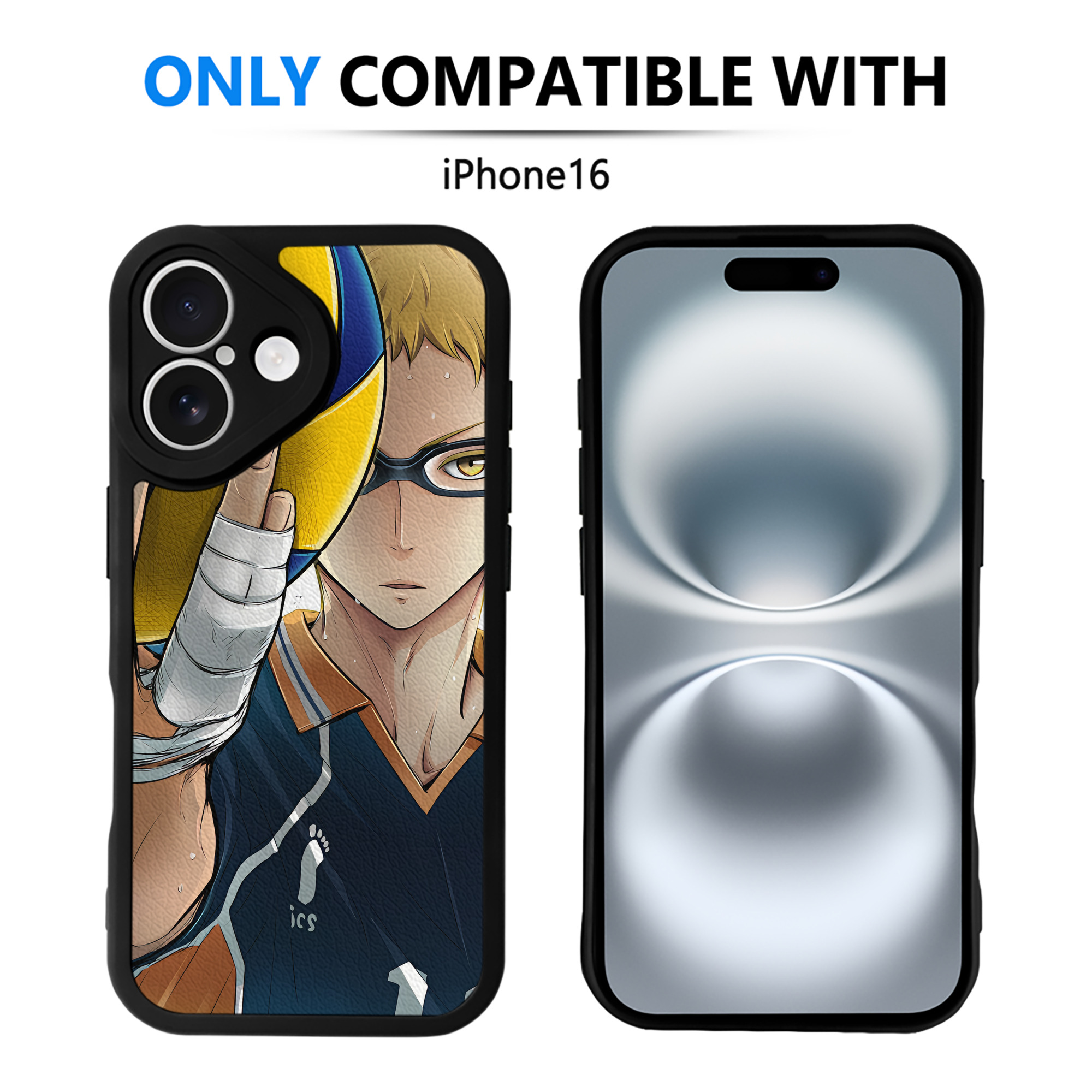 （画像用） ハイキュー!! Haikyu!! 【iPhone 16シリーズ対応】シリコンスマホケース（レザー調） 材質：シリコン